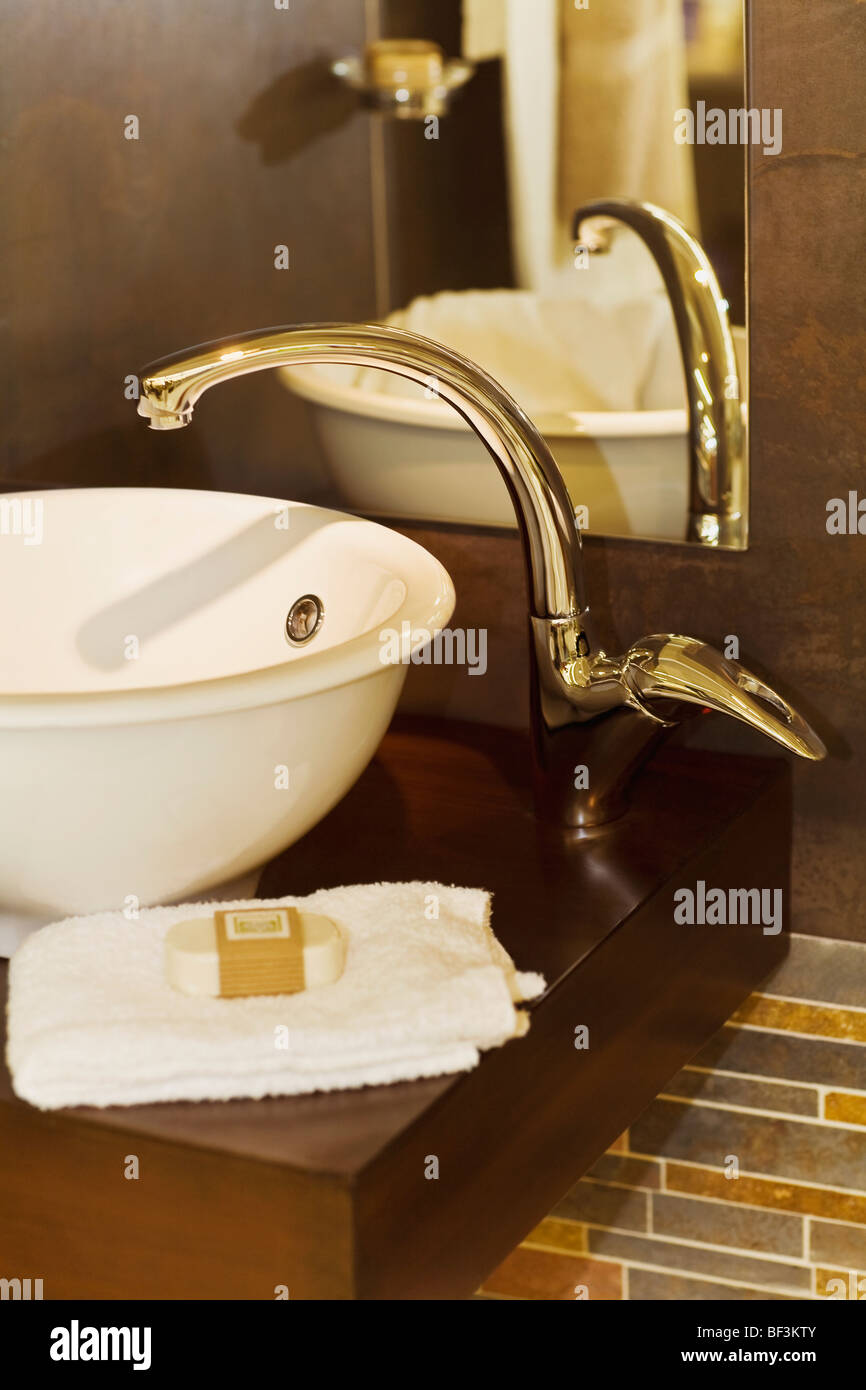 Close-up of washbasin in the bathroom Stock Photo - Alamy