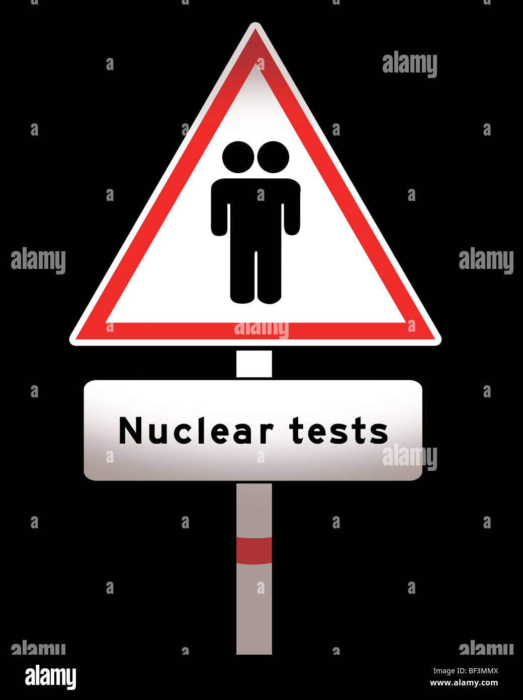nuclear tests warning sign Stock Photo Alamy
