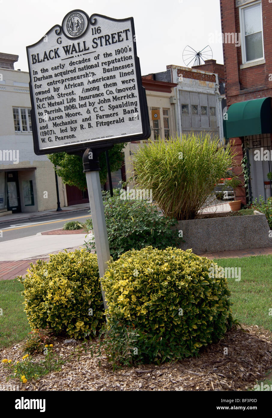 Black wall street in Durham Stock Photo Alamy