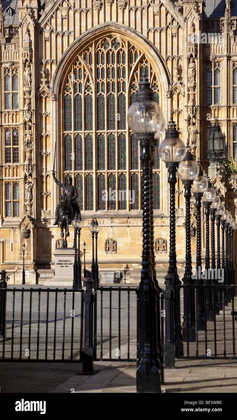 Richard Lionheart Statue outside Parliament, London Stock Photo