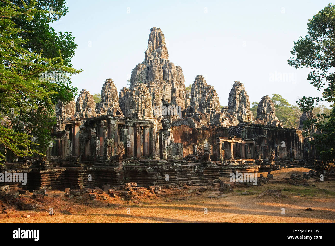 Angkor Thom was the last and most enduring capital city of the Khmer empire. Cambodia Stock Photo