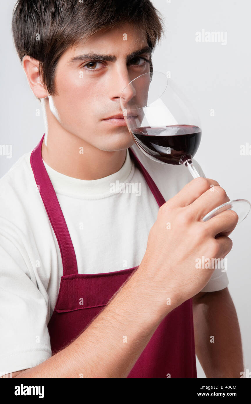 Tasting wine sommelier sniffing hi-res stock photography and images - Alamy