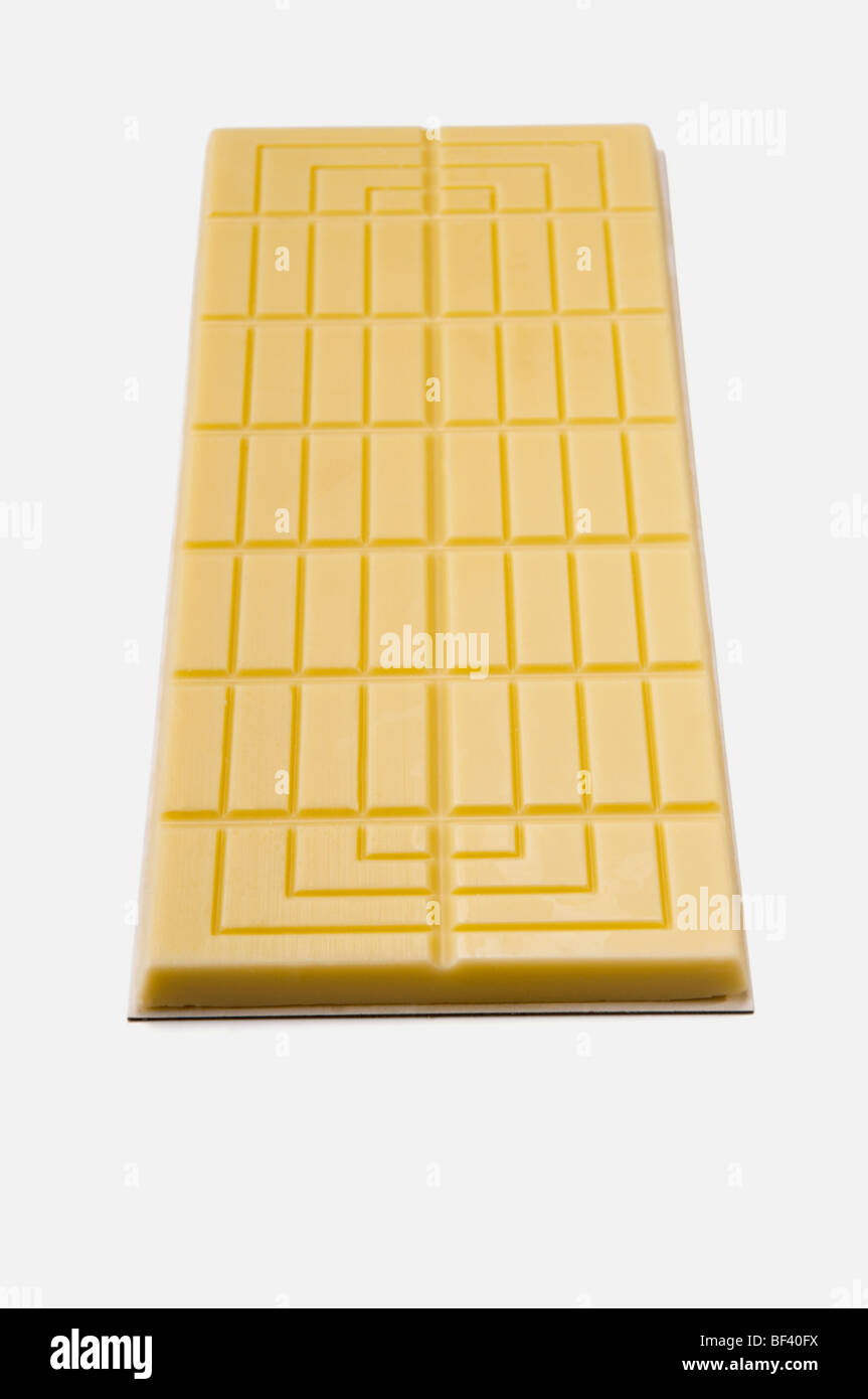 Close-up of a bar of white chocolate Stock Photo