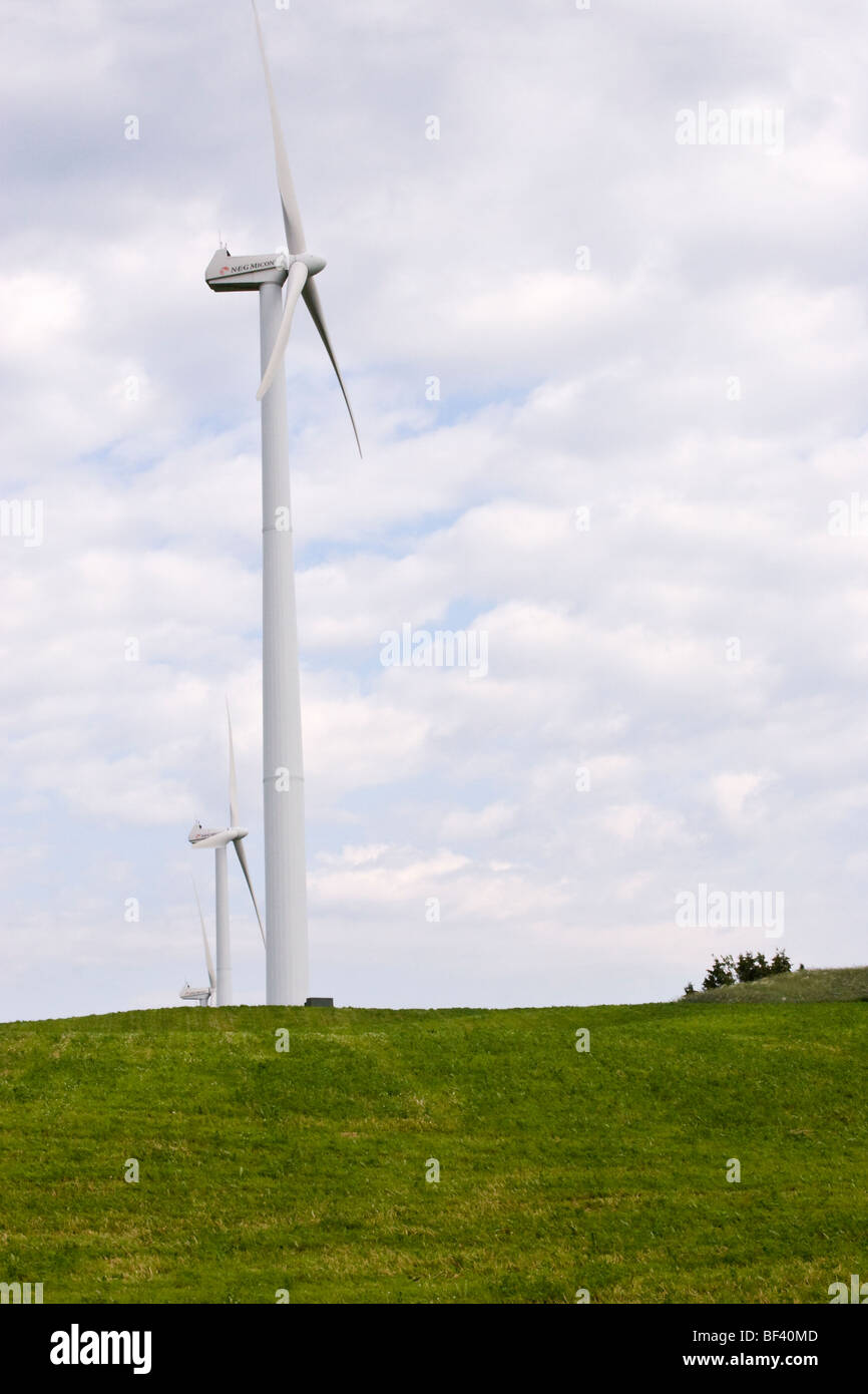 Wind powered turbines in Quebec Canada Stock Photo Alamy