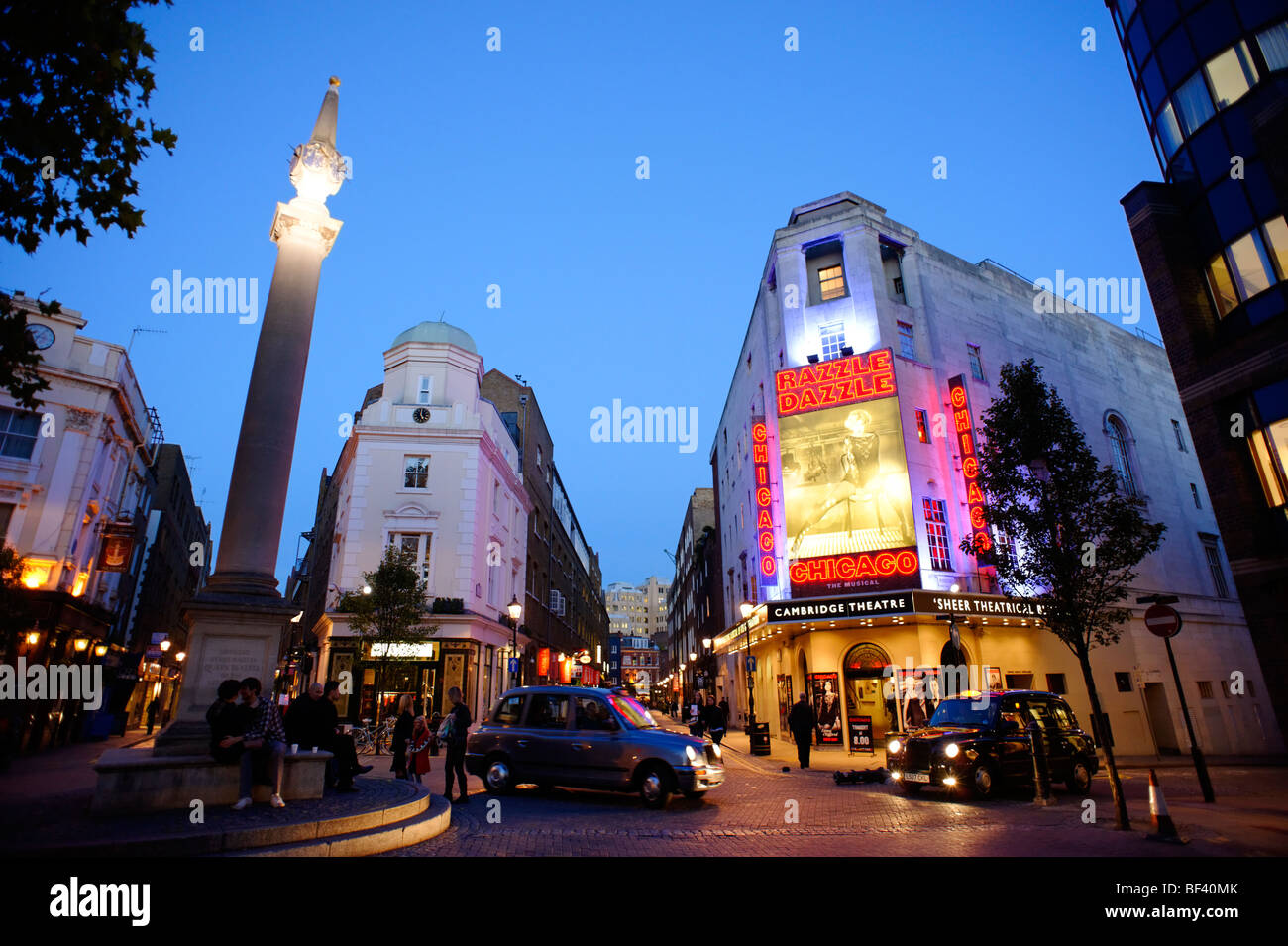 Cambridge Theatre on Seven Dials square. Soho. London 2009. Stock Photo