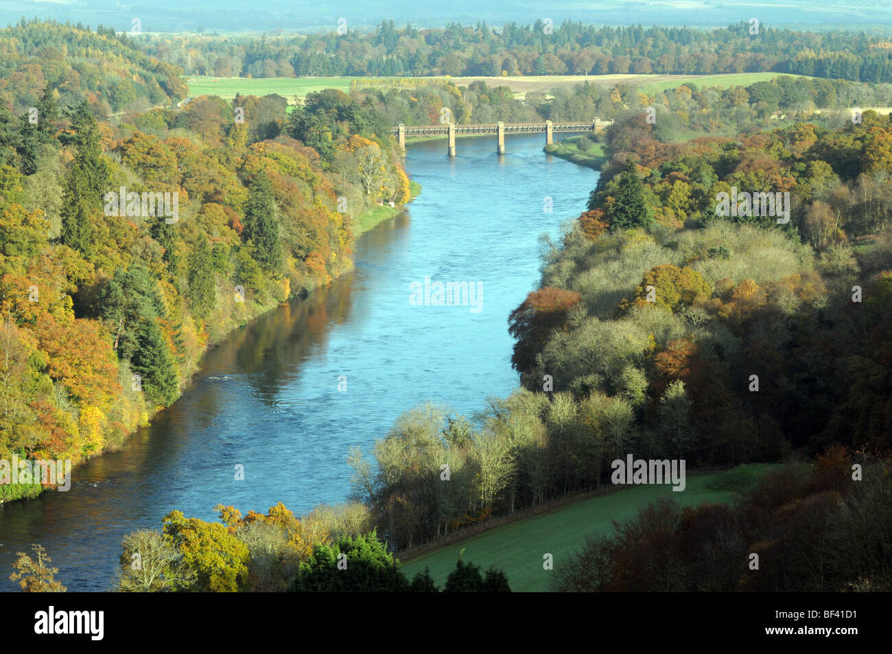 Aerial view of the River Tay in Perthsire Stock Photo Alamy