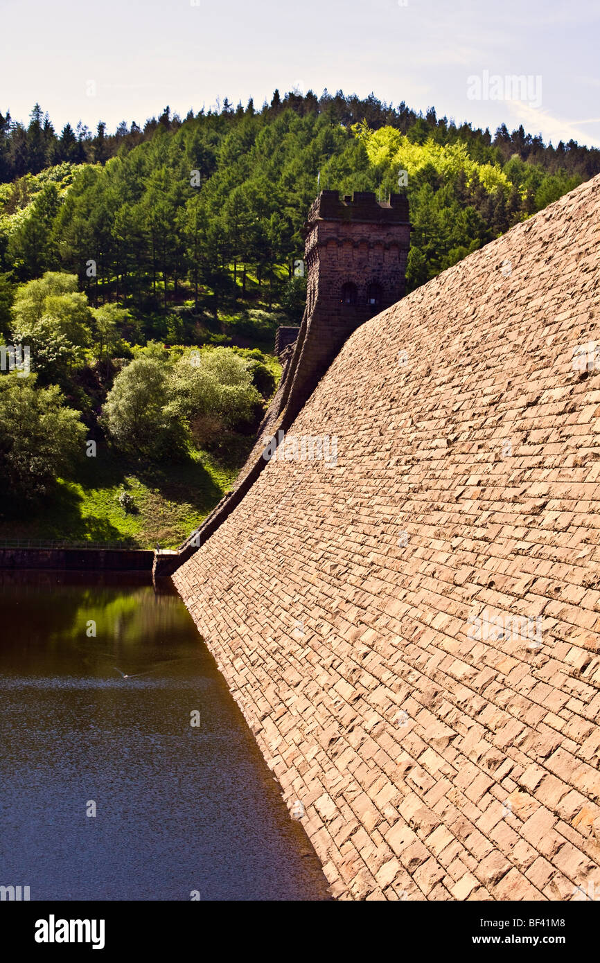 Side on view of the Derwernt Reservoir Dam. Used for practice by the