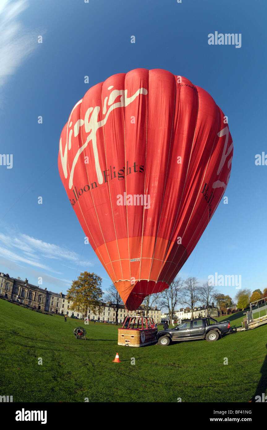 Hot air balloon being inflated. Stock Photo