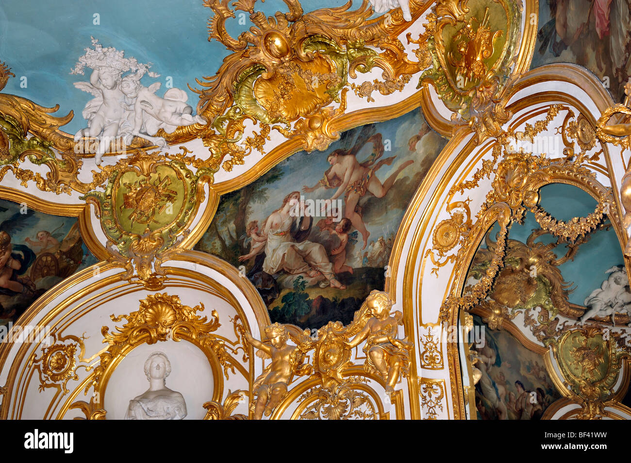 Paris, France Inside, French History Archives Museum, Architectural Detail, Ceiling Painting