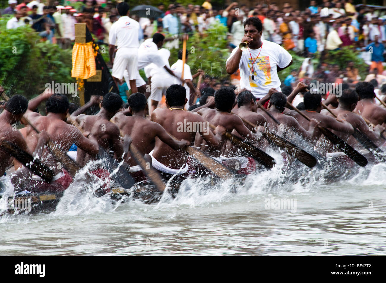 Snake Boat race during onam celebrations in Kerala, India Stock Photo