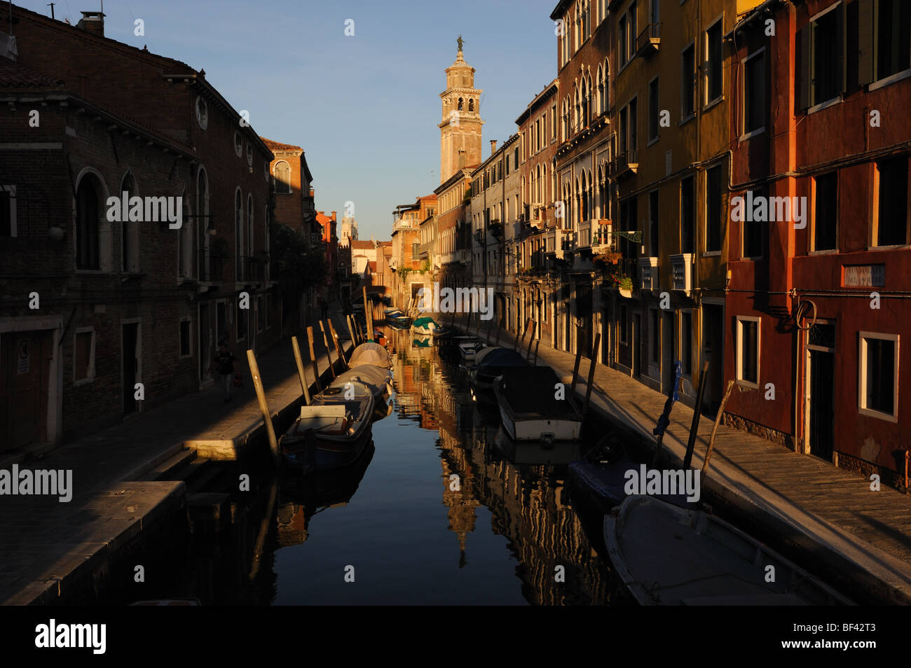 Dorsoduro sestieri of Venice, in early morning hours Stock Photo
