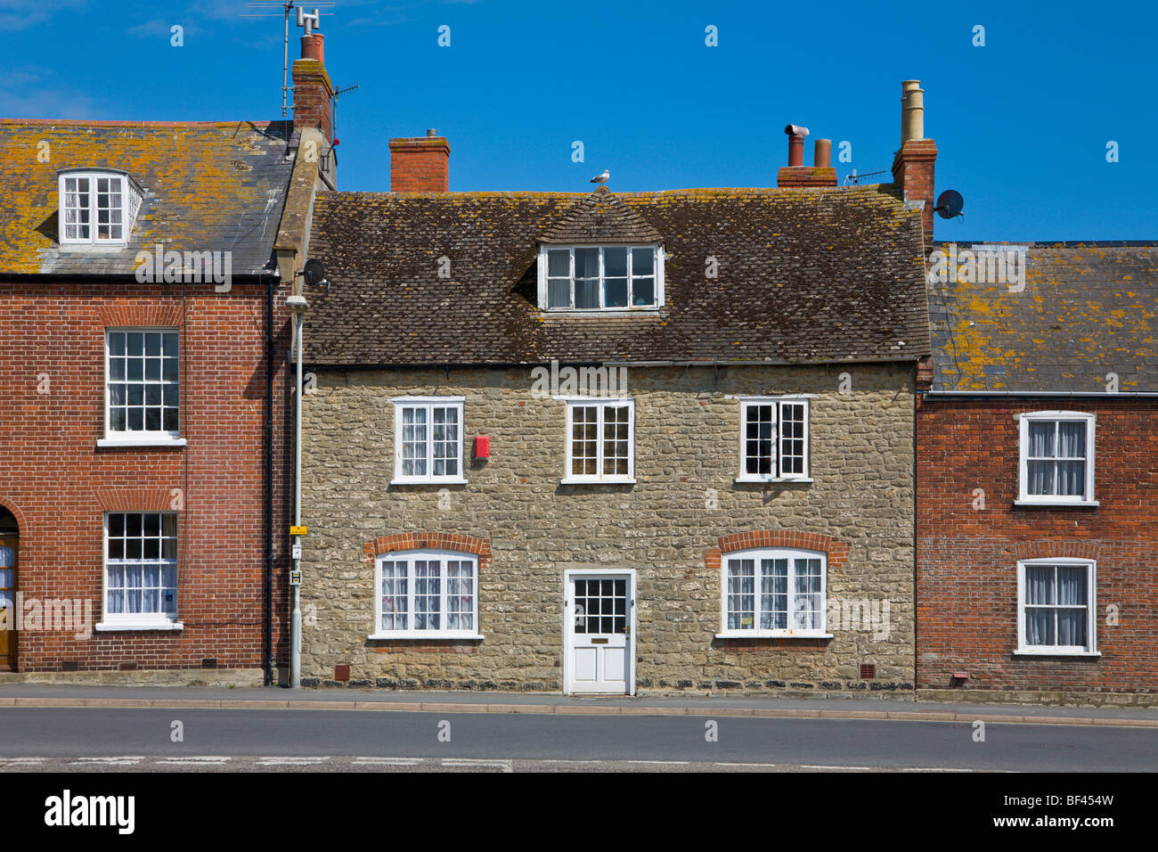 Terraced housing Bridport Dorset England Stock Photo