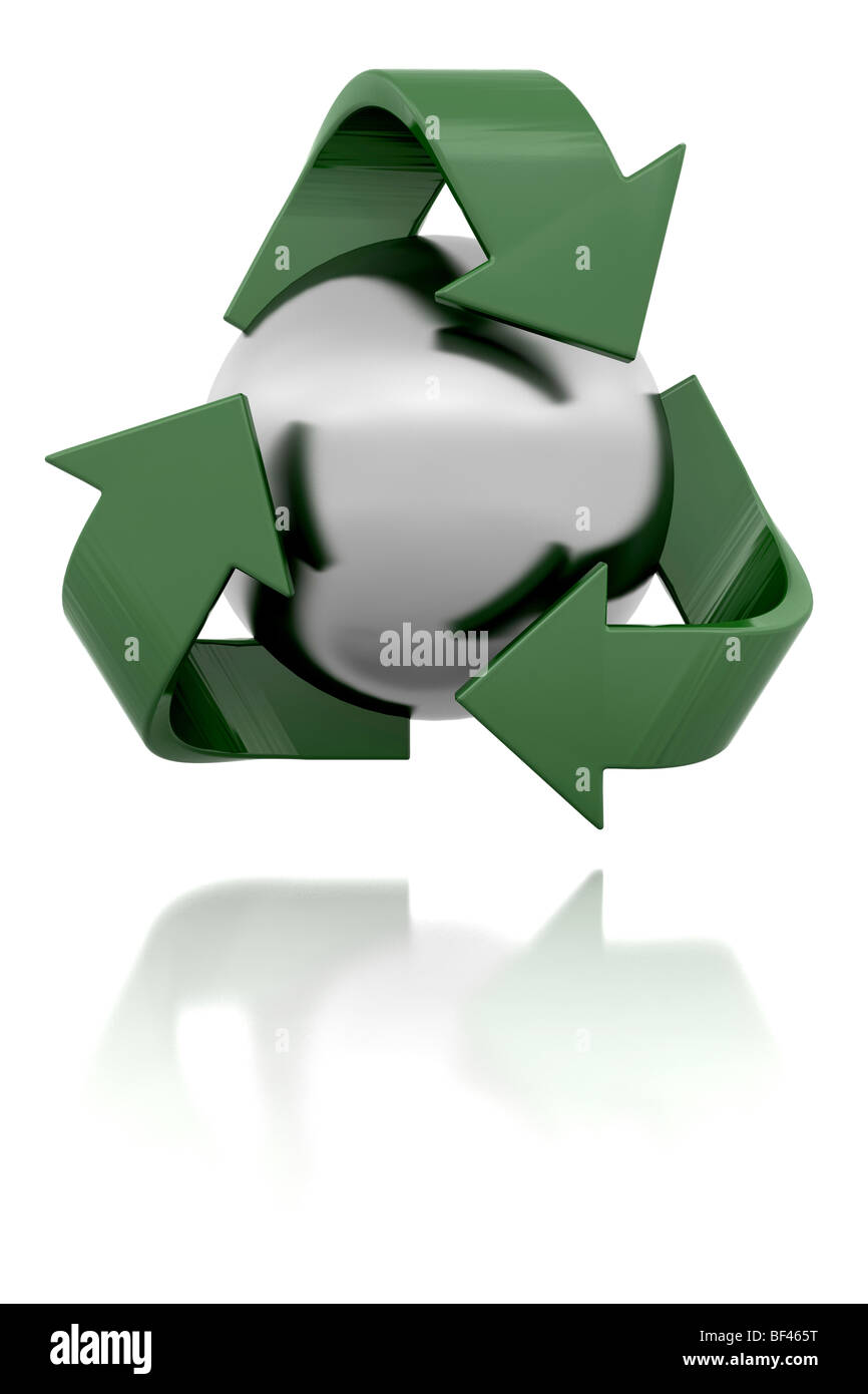 3D Recycling symbol isolated over a white background Stock Photo - Alamy