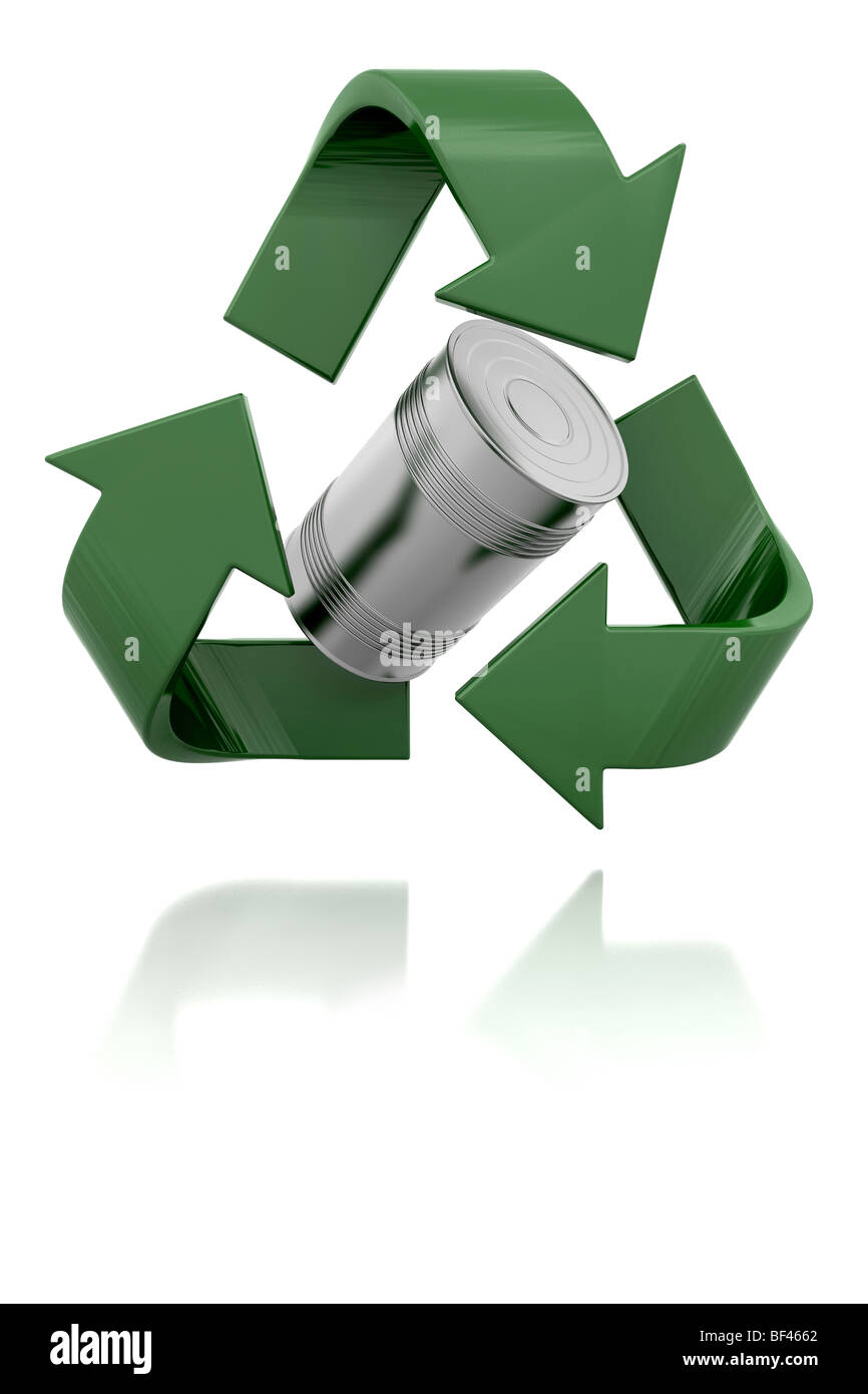 3D Recycling symbol isolated over a white background Stock Photo - Alamy