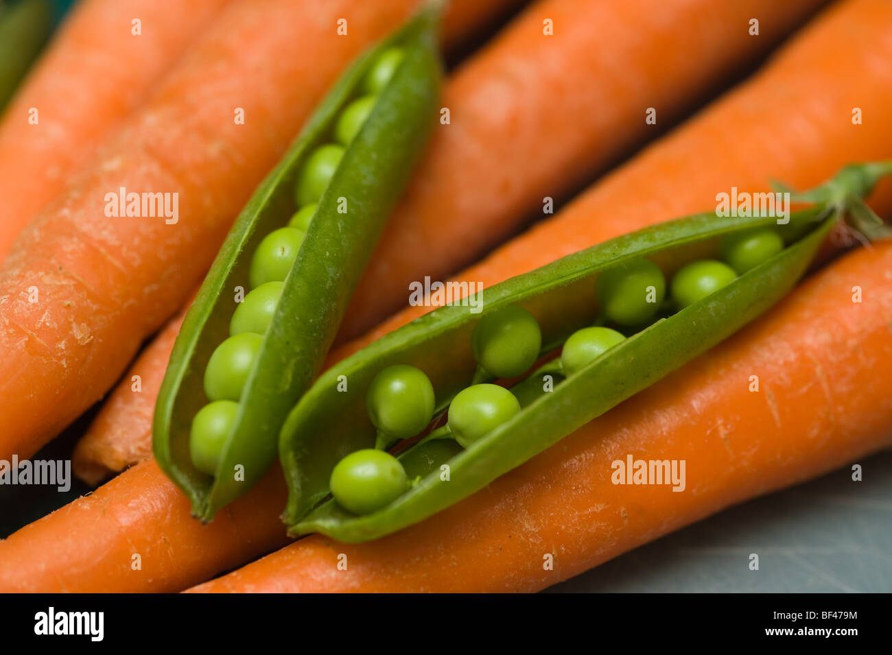 Carrots and peas Stock Photo Alamy