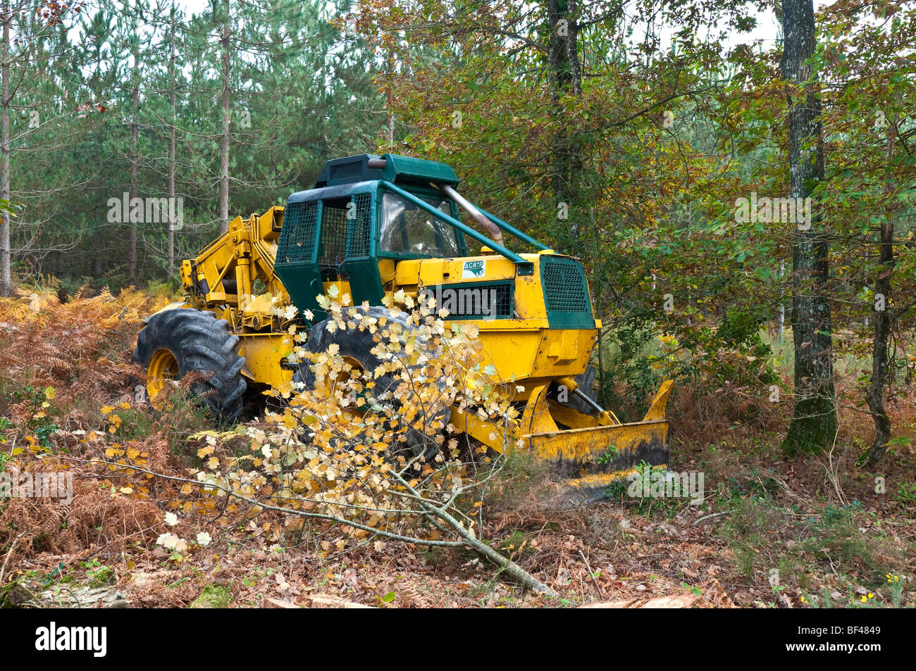 Forestry tractor / bulldozer - sud Touraine, France. Stock Photo