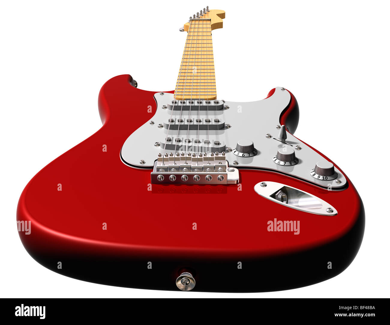 Isolated illustration of a red electric guitar Stock Photo