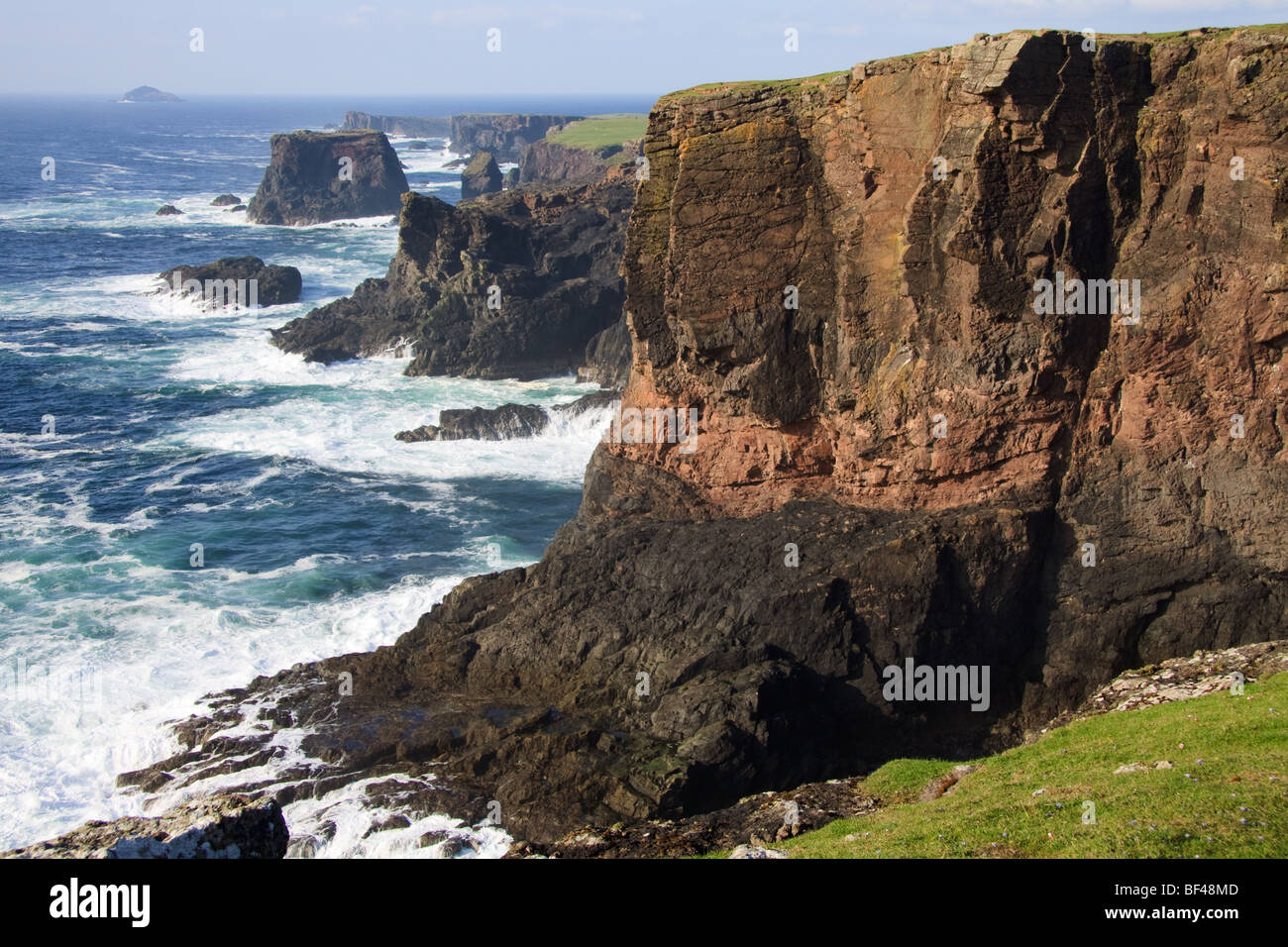 Volcanic rock at Eshaness, Shetland Islands Stock Photo