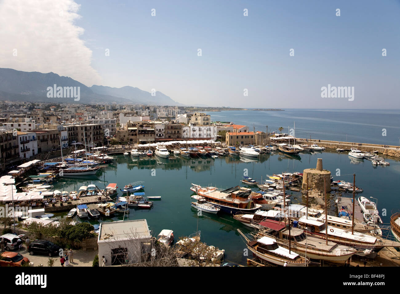 Fishing village, port, Girne, Keryneia, Cyprus, Greece, Europe Stock Photo