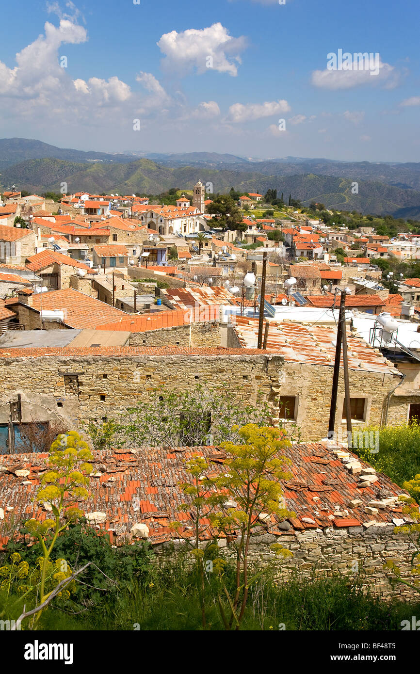Village in the Troodos mountains, Lefkara, Cyprus, Greece, Europe Stock Photo