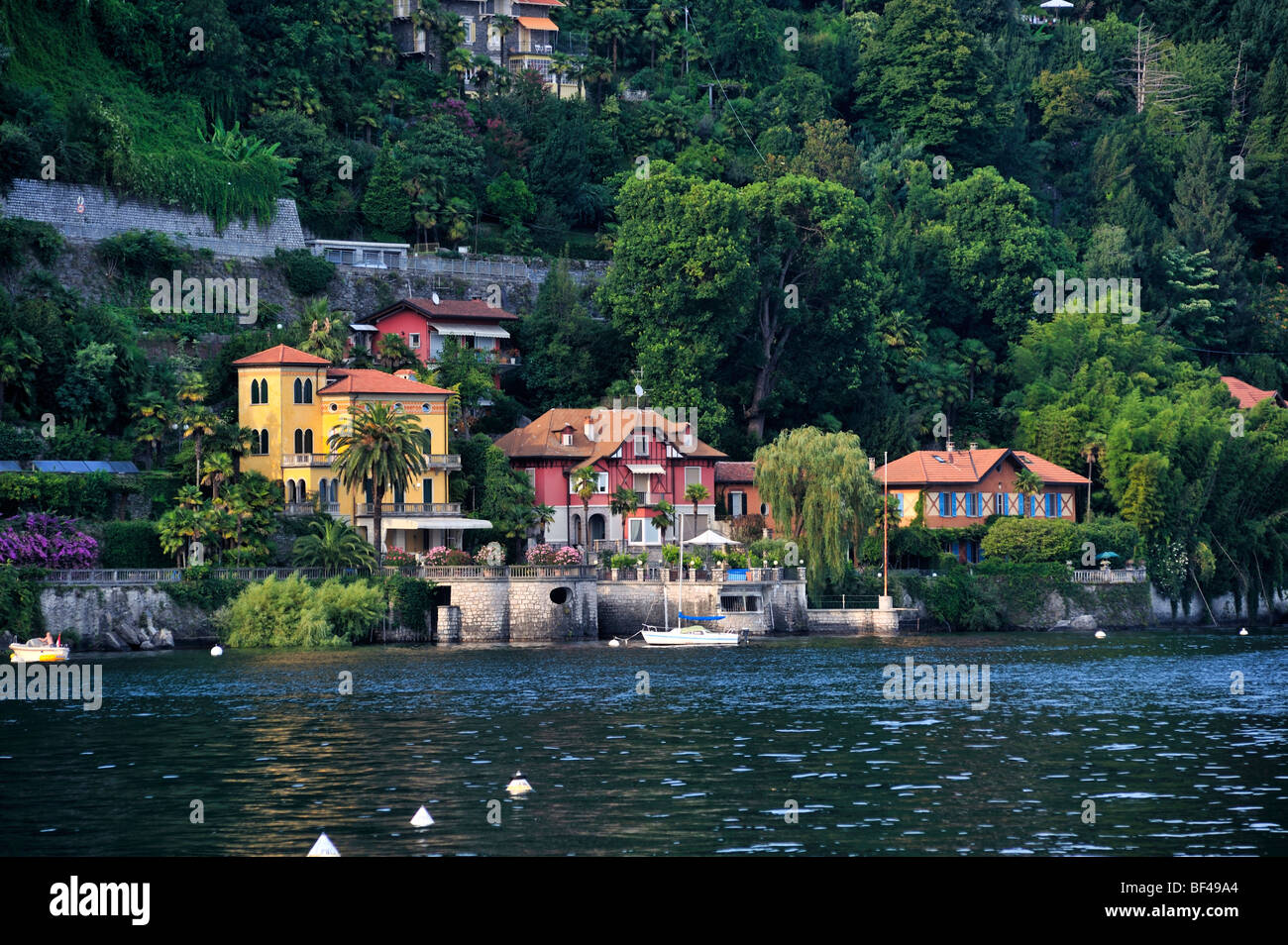 Lakeside mansions at Lake Maggiore, Cannero Riviera, Piedmont, Italy
