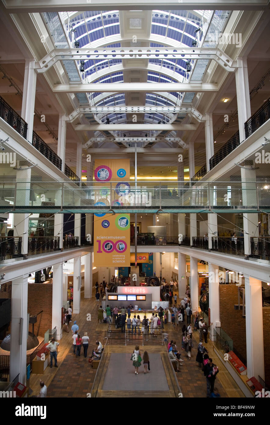 Science Museum main ticket area entrance view from first floor London
