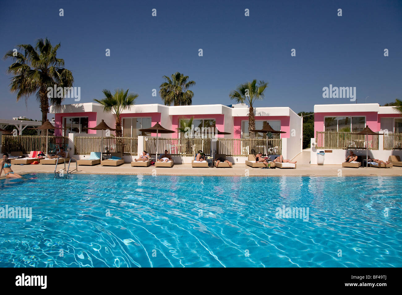 Napa Mermaid Hotel, modern designer hotel, pool, Agia Napa, Cyprus, Greece, Europe Stock Photo