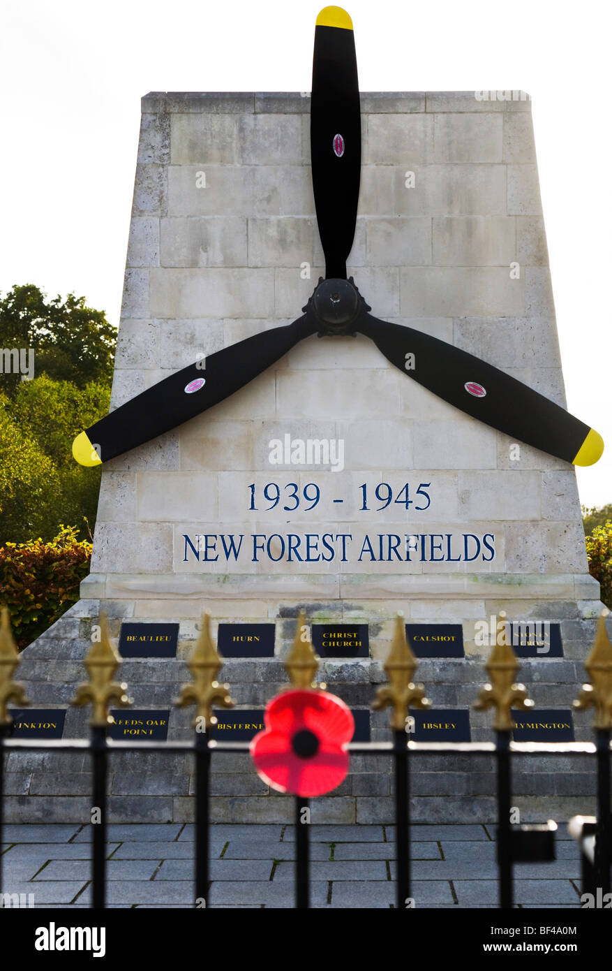 War Memorial at Homsley, Hampshire. UK. Commemorating flight crews and civilians from the many New Forest Airfields. 1939 - 1945 Stock Photo