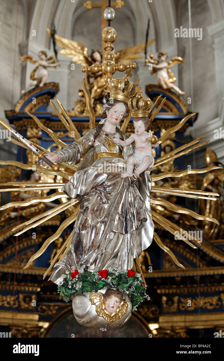 Madonna with halo, pilgrimage church and Basilica Maria Plain, Salzburg, Austria, Europe Stock Photo