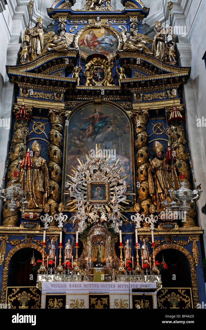 Pilgrimage church and Basilica Maria Plain, baroque high altar, Salzburg, Austria, Europe Stock Photo