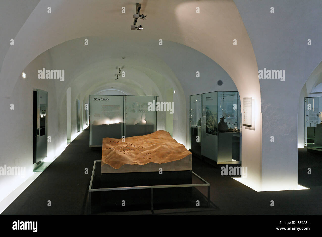 Keltenmuseum Celtic museum, exhibition in the old vault, Hallein, Salzburger Land region, Salzburg, Austria, Europe Stock Photo