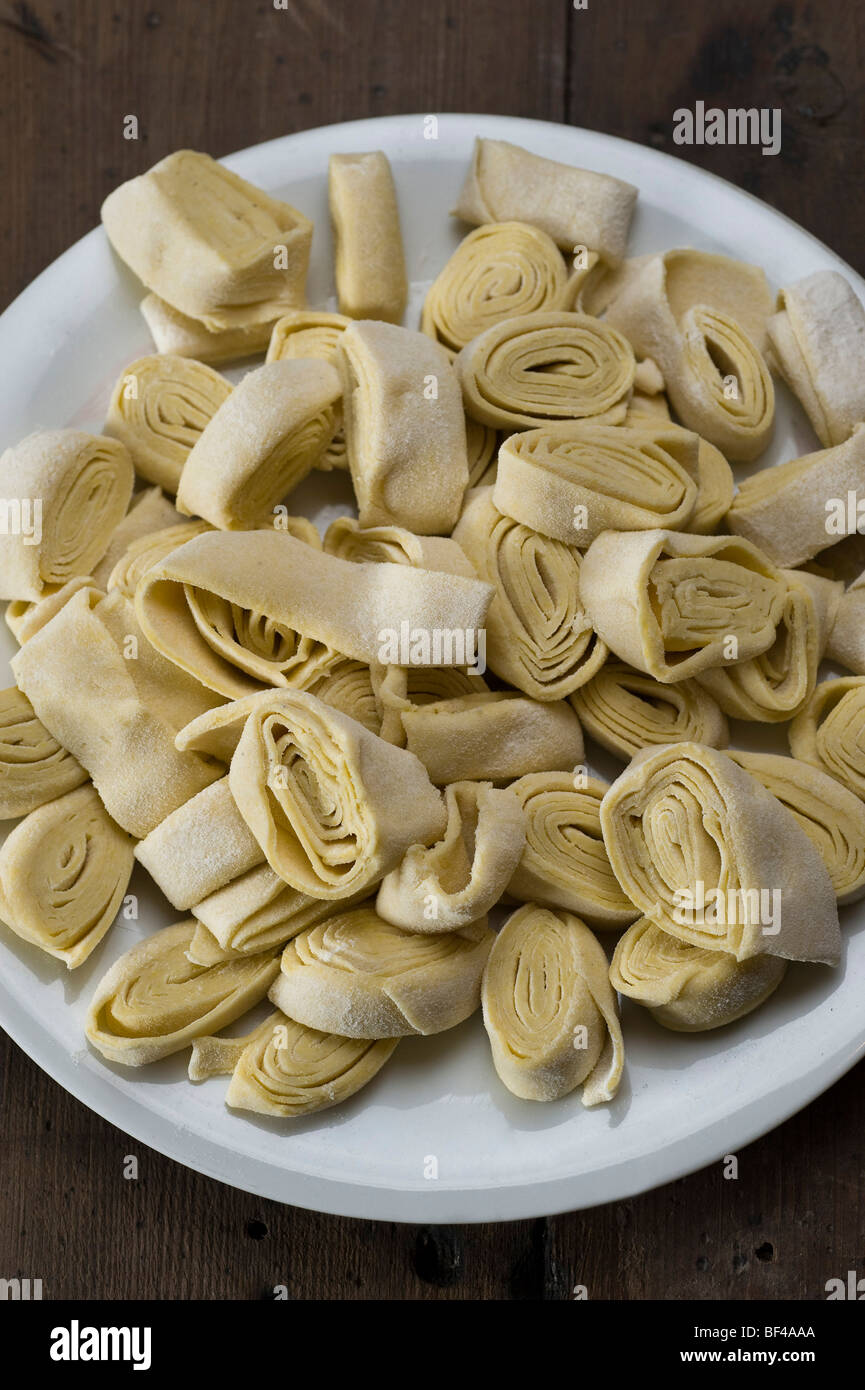 Homemade pasta polenta Stock Photo