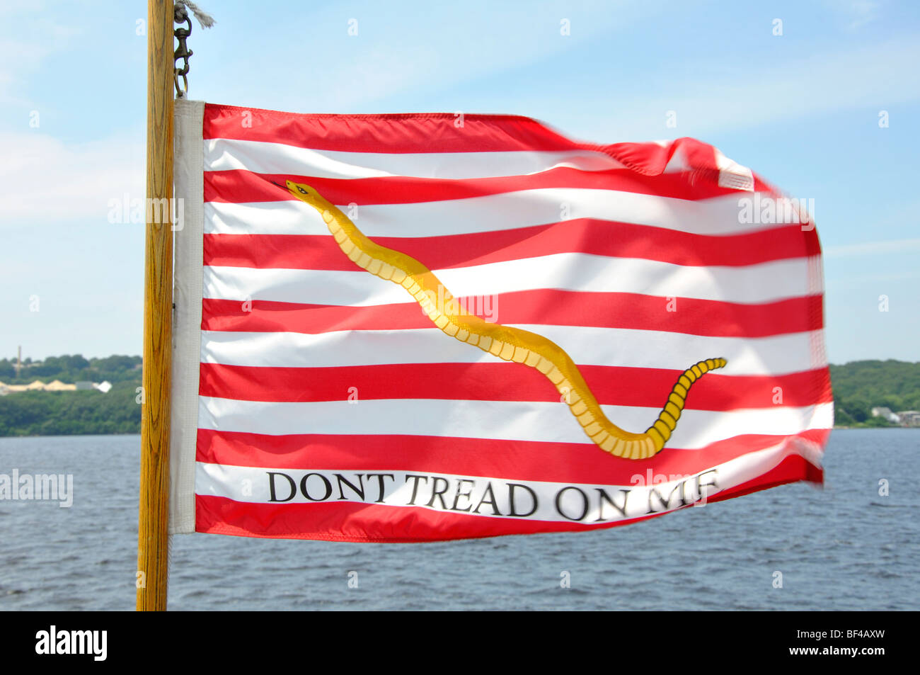 Gadsden - 'Don't Tread on Me' flag - First U.S. Navy Jack Stock Photo