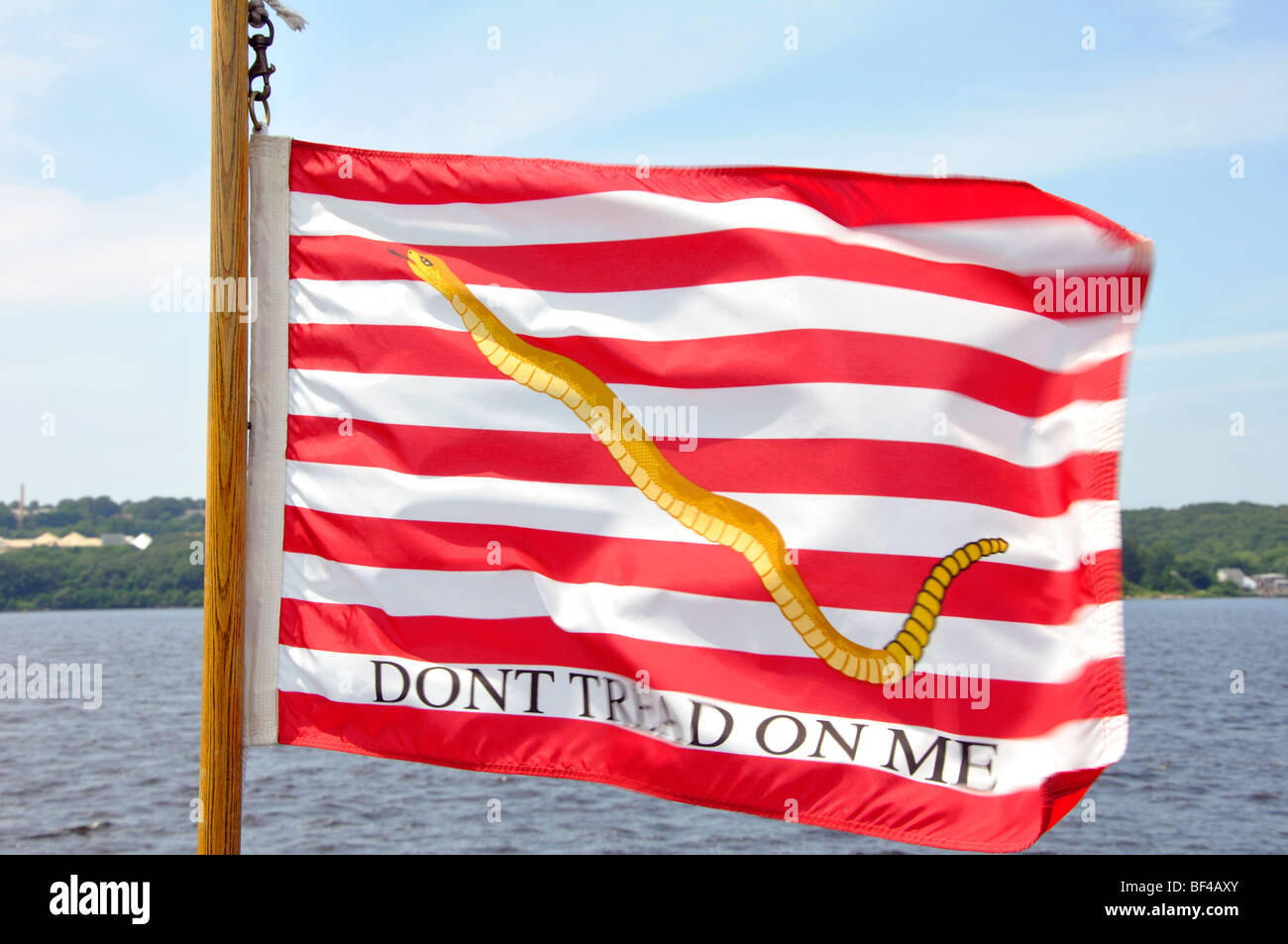 Gadsden - 'Don't Tread on Me' flag - First U.S. Navy Jack Stock Photo