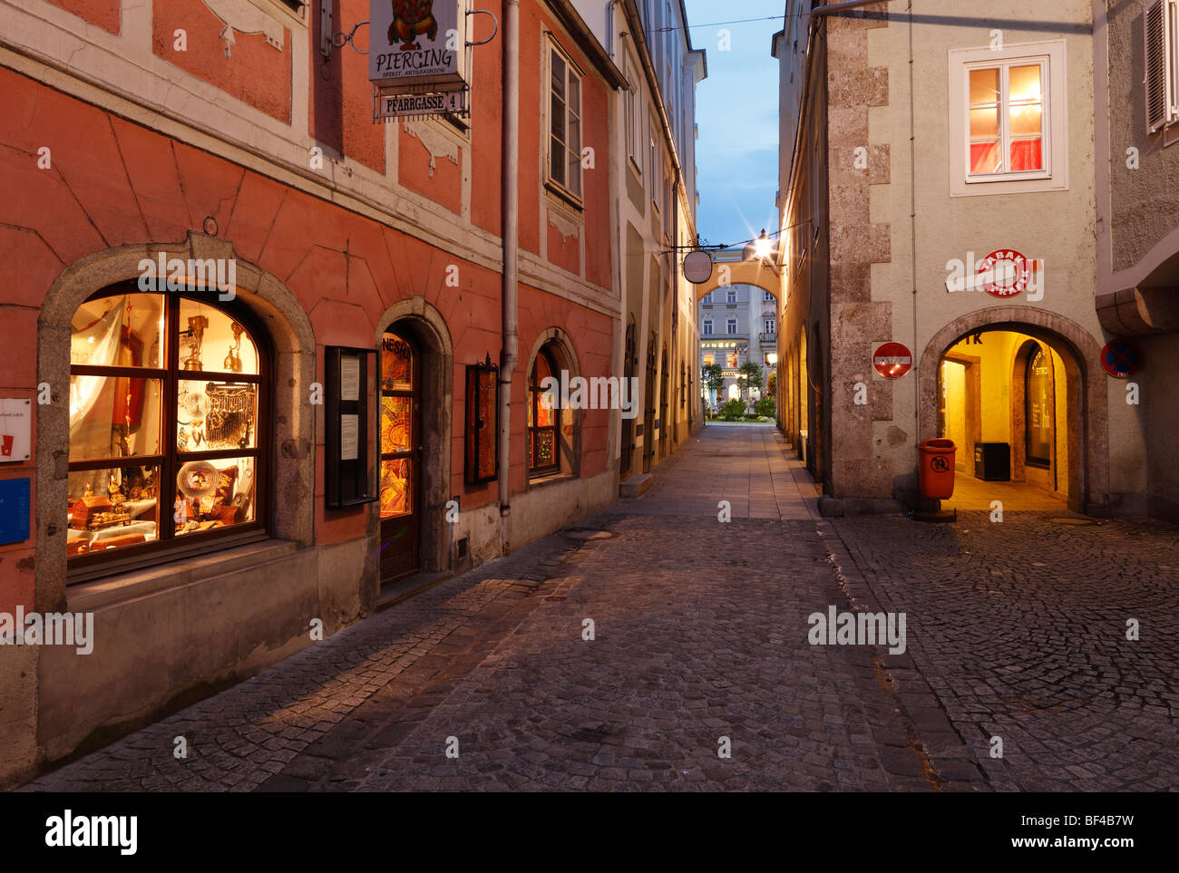 Pfarrgasse alley, Linz, Upper Austria, Austria, Europe Stock Photo