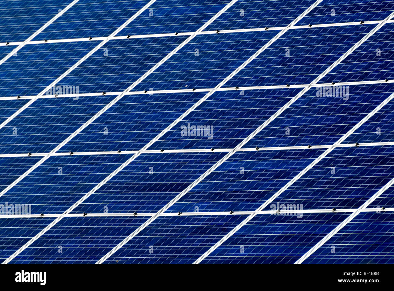 Detail of a photovoltaic system, solar panel, solar cells Stock Photo