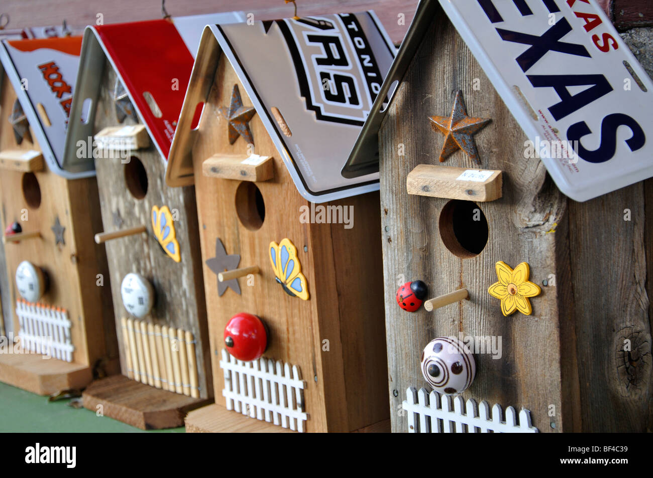 Handmade birdhouses Stock Photo Alamy