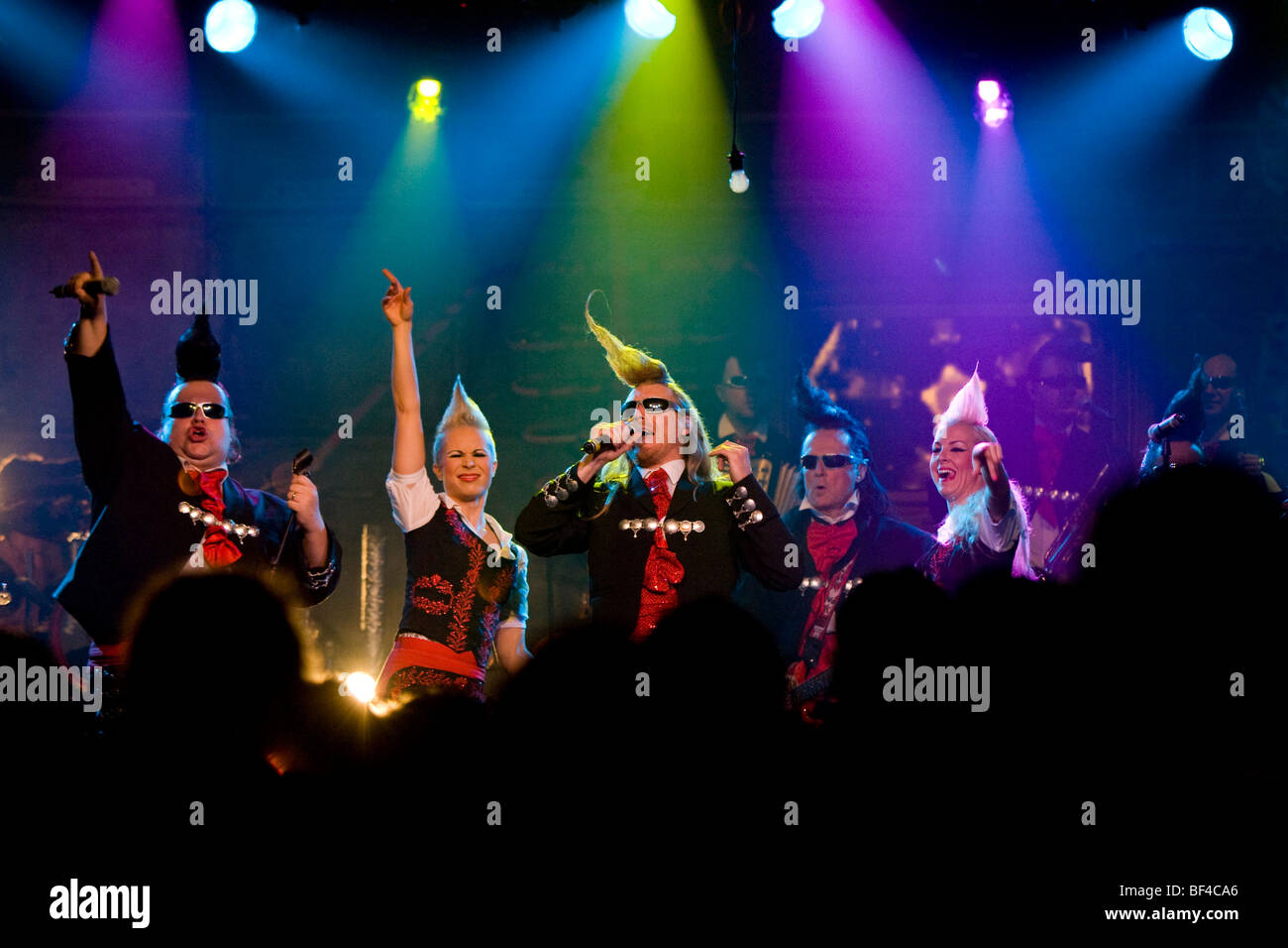 Finnish band, Leningrad Cowboys, performing live at the Schueuer, Lucerne, Switzerland, Europe Stock Photo