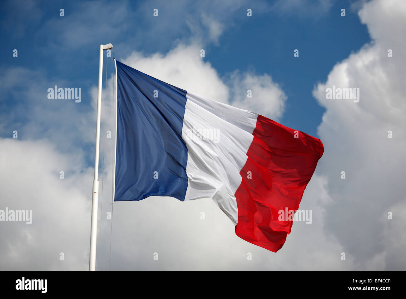 The Tricolor national flag of France Stock Photo