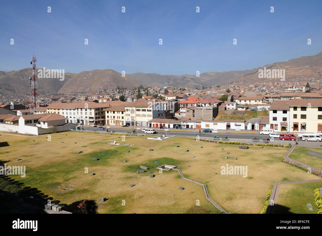 View over Cusco, Santo Domingo Monastery, Cusco, Inca settlement, Quechua settlement, Peru, South America, Latin America Stock Photo