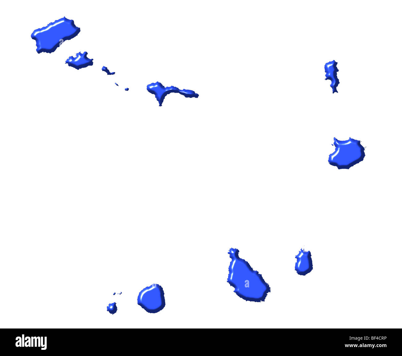 Cape Verde 3d map with national color Stock Photo