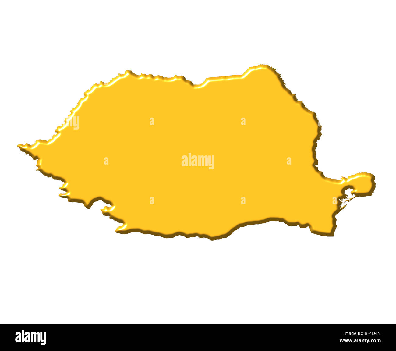 Romania 3d map with national color Stock Photo