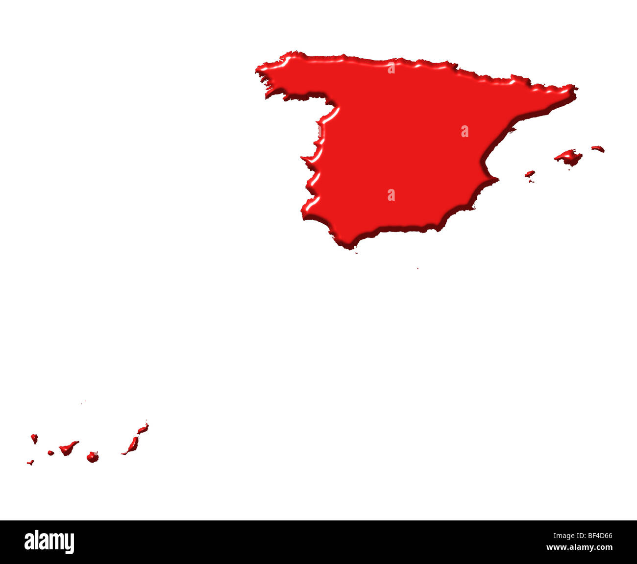 Spain 3d map with national color Stock Photo - Alamy