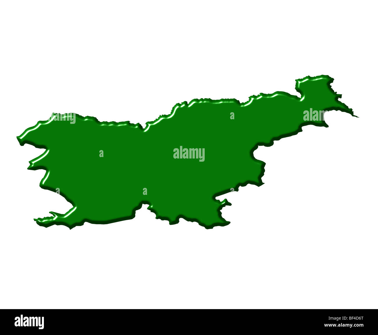 Slovenia 3d map with national color Stock Photo - Alamy