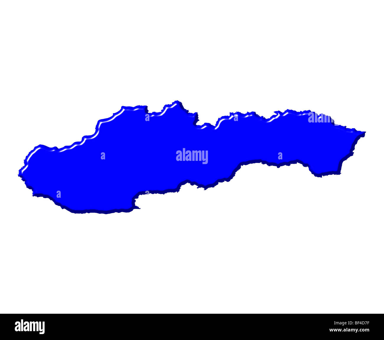 Slovakia 3d map with national color Stock Photo