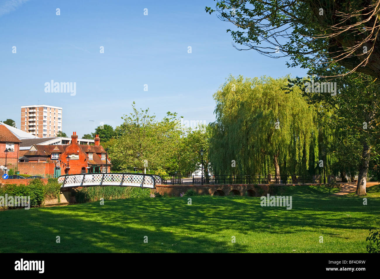 The Millmead area of Guildford town, Surrey, England UK 2009 Stock Photo