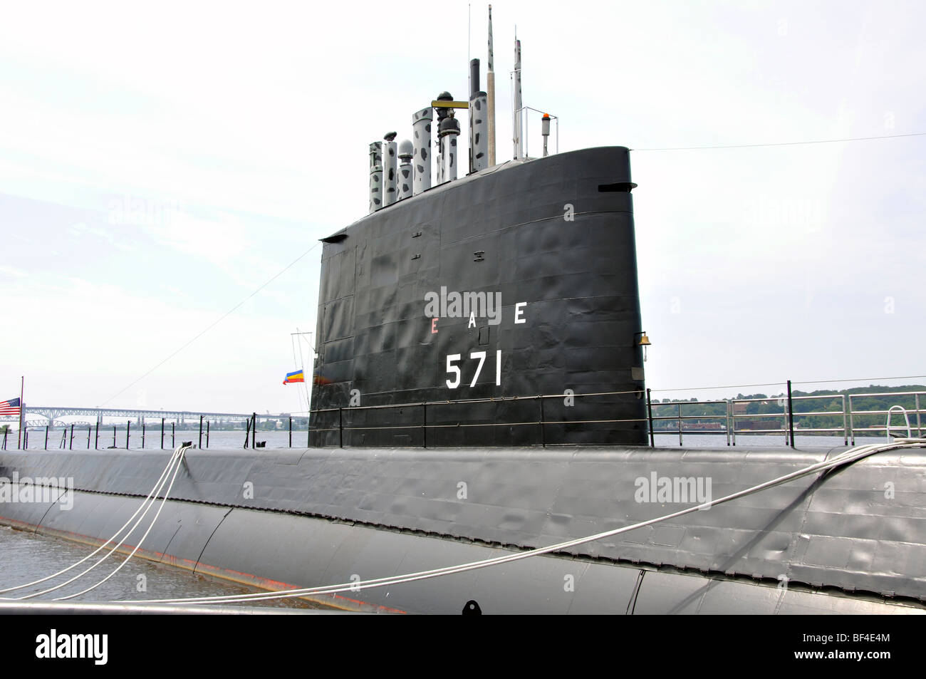 USS Nautilus - the 1st U.S. nuclear submarine at The Submarine Force Museum, Groton, Connecticut, USA Stock Photo