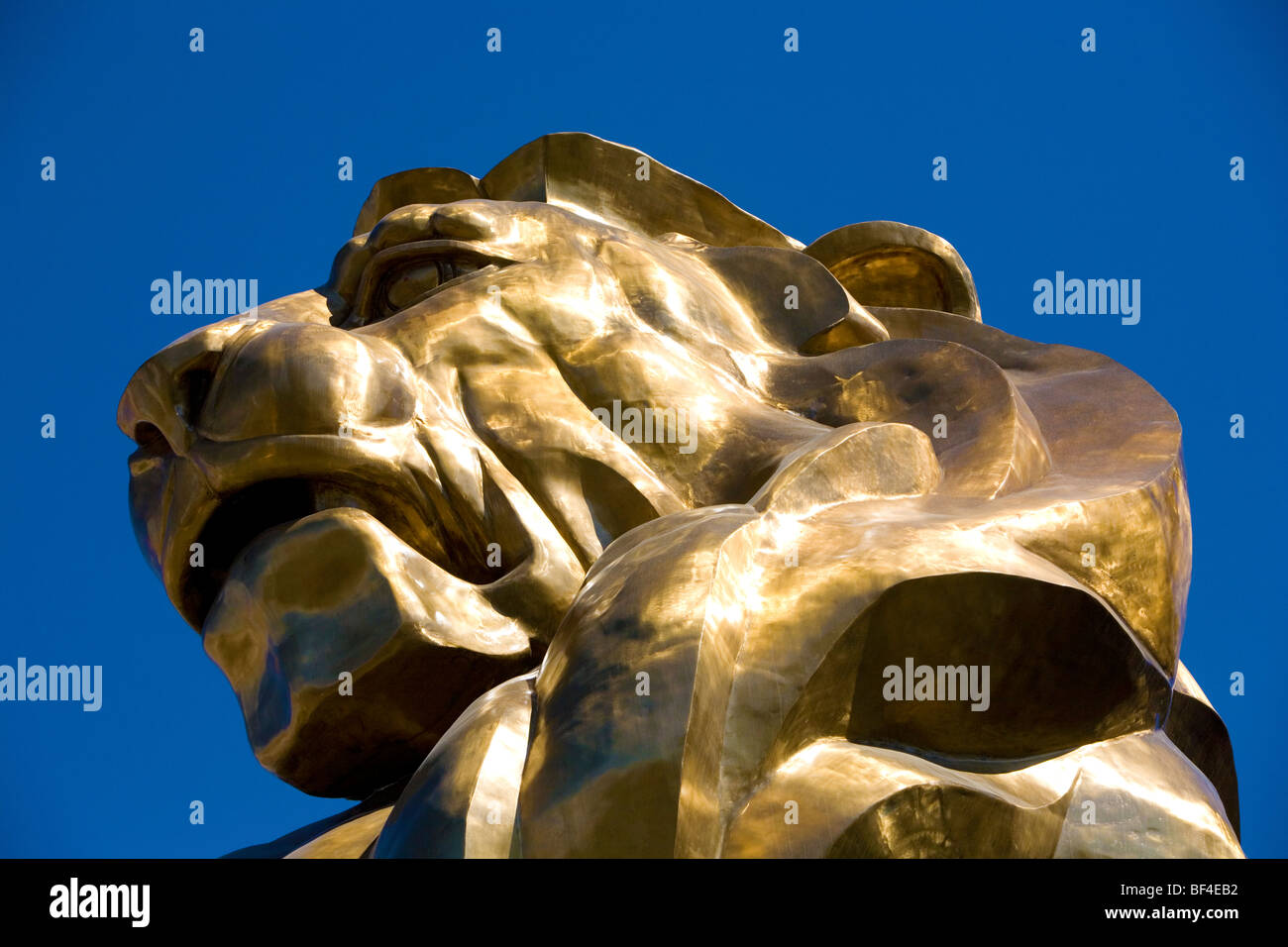 MGM Lion outside MGM Grand Hotel, Las Vegas Stock Photo