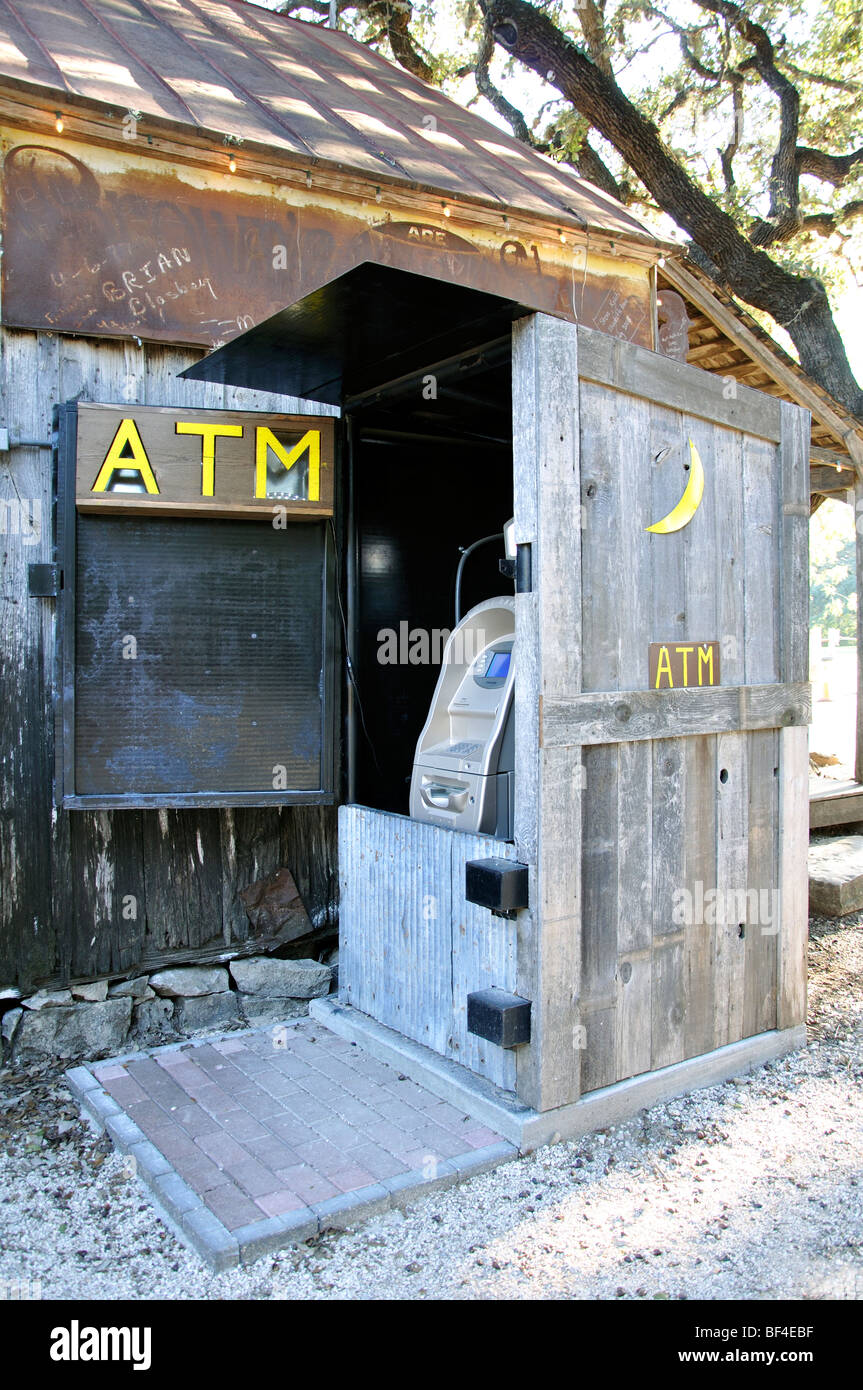 Old ATM machine in Luckenbach, Texas Stock Photo