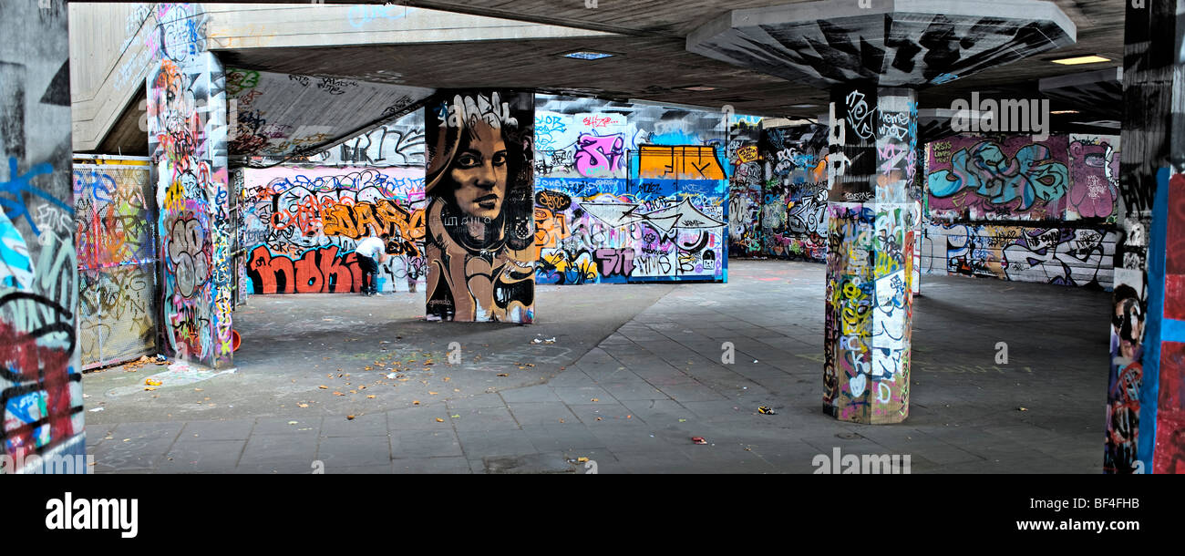 Graffiti, London Southbank Stock Photo